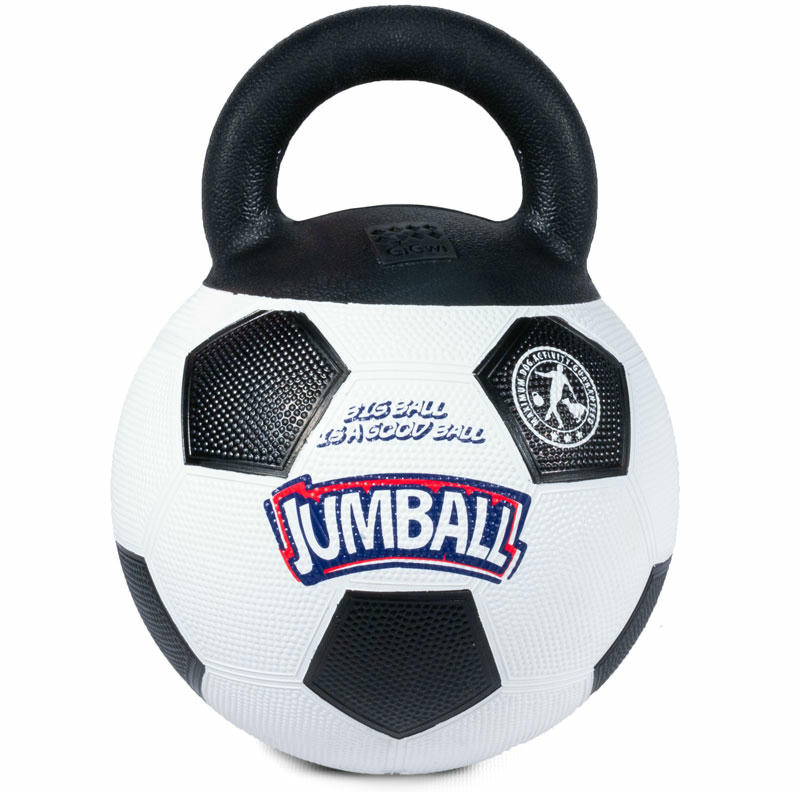 75365 Игрушка для собак Мяч футбольный c ручкой белый 26см, серия JUMBALL