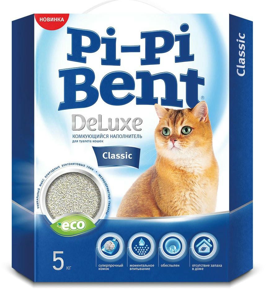 "Pi-Pi Bent Deluxe Classic" наполнитель комкующийся коробка 5 кг (4*5кг)