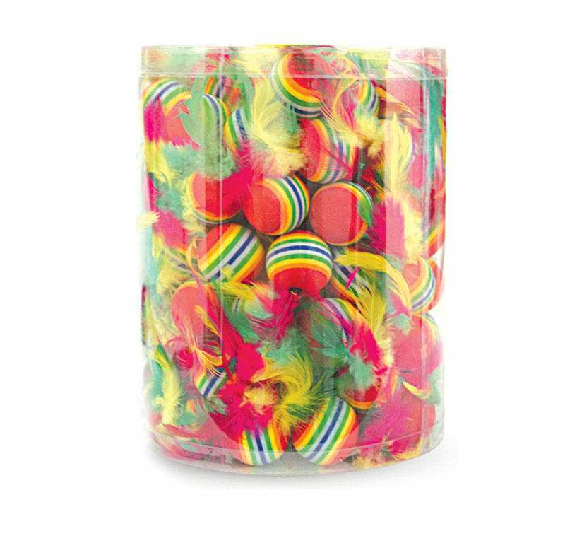 Игрушка для кошек "Мяч с пером", d35мм (туба 120шт.), Triol