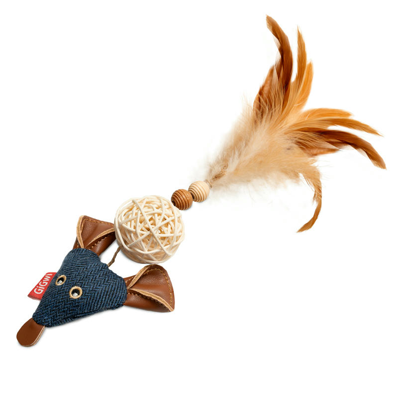 85046 Игрушка для кошек Мышка с плетеным шариком 14 см, серия CATCH & SCRATCH ECO