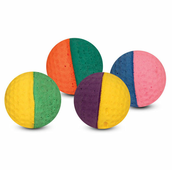 Игрушка для кошек "Мяч для гольфа", разноцветный, d40мм (уп.4шт.), Triol
