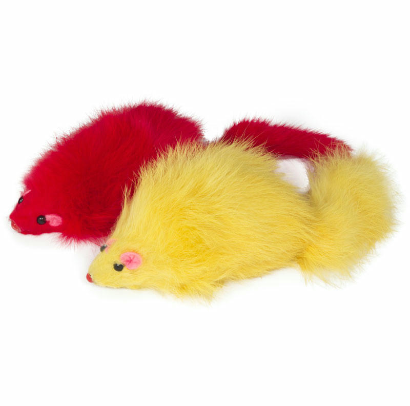 Игрушка для кошек "Мышь цветная", 90-100мм (уп.2шт.), Triol