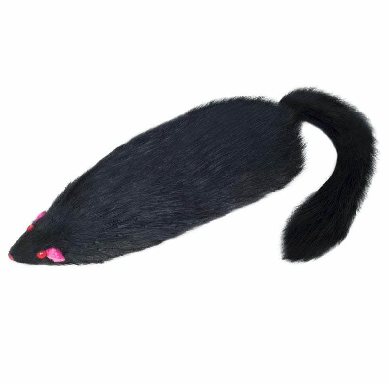 Игрушка для кошек "Мышь черная с пищалкой", 130-140мм (уп.1шт.), Triol