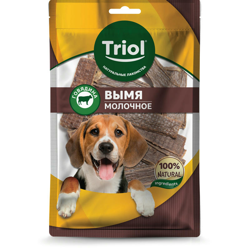Вымя говяжье молочное для собак, 50г, Triol