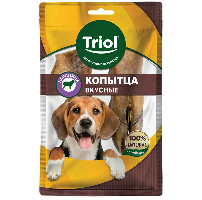 Копытца бараньи вкусные для собак, 65г, Triol