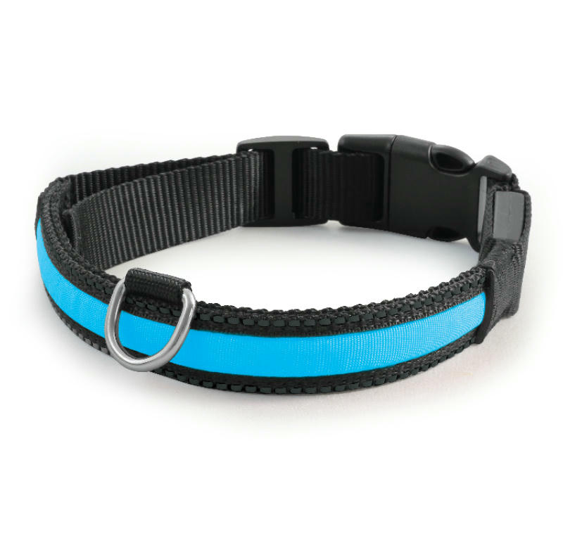 Ошейник светодиодный синий S, 20*230-310мм, серия NIGHT CITY, Triol